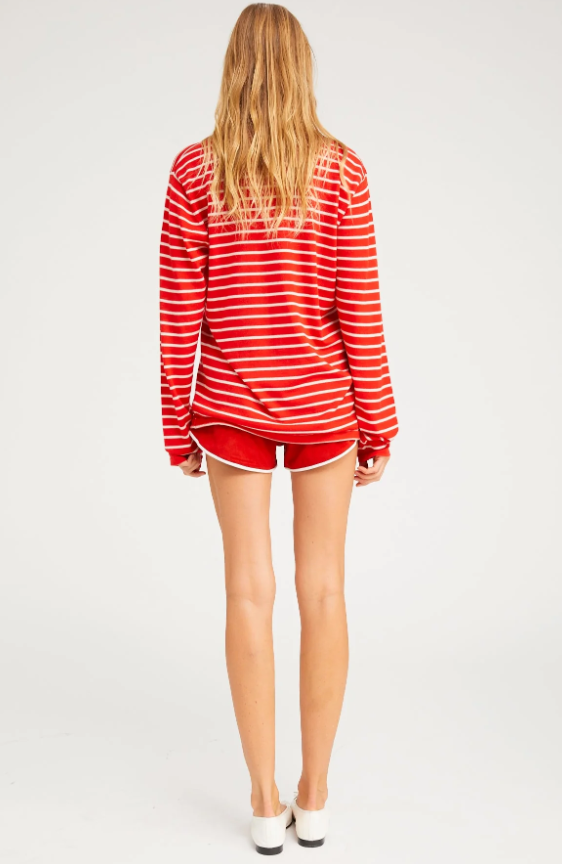 LS Tee in Red Stripes