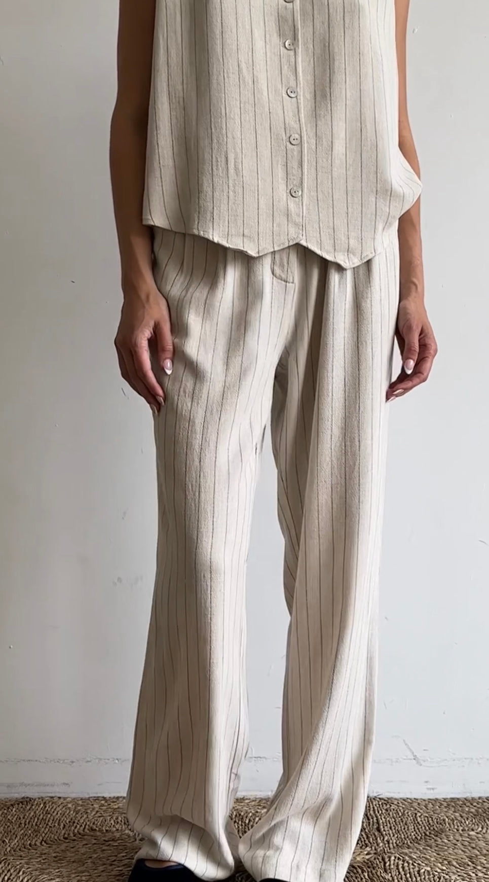 Pinstripe Pleated Trouser