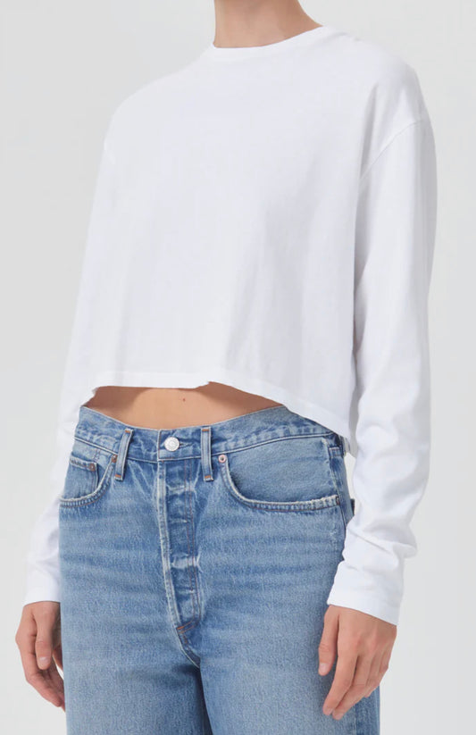 Mason Cropped Tee in White